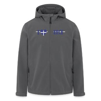I Love Greece - Recycelte Männer Softshell-Jacke von Stanley/Stella - Anthrazit - Vorne - AI Model Male 185 light (185cm)