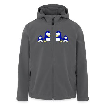 Pinguin Familie Zwei Kinder Mama Papa Süß Zusammen - Recycelte Männer Softshell-Jacke von Stanley/Stella - Anthrazit - Vorne - AI Model Male 185 light (185cm)