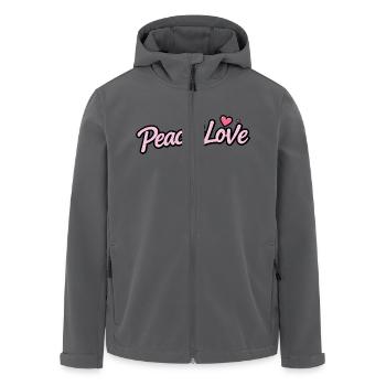 Frieden und Liebe - Recycelte Männer Softshell-Jacke von Stanley/Stella - Anthrazit - Vorne - AI Model Male 185 light (185cm)