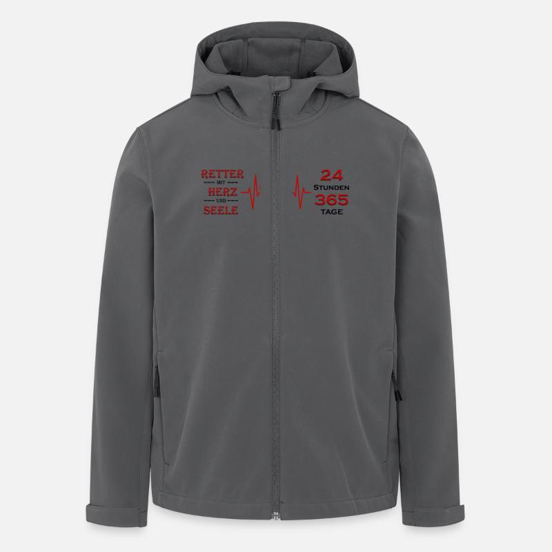 Retter - Recycelte Männer Softshell-Jacke von Stanley/Stella - Anthrazit