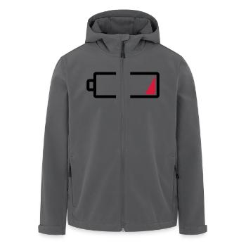 Batterie leer - Keine Energie - Müde - Aufladen - Recycelte Männer Softshell-Jacke von Stanley/Stella - Anthrazit - Vorne - AI Model Male 185 light (185cm)