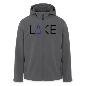 I Like - Gefällt mir - Daumen hoch - Recycelte Männer Softshell-Jacke von Stanley/Stella - Anthrazit - Vorne - AI Model Male 185 light (185cm)