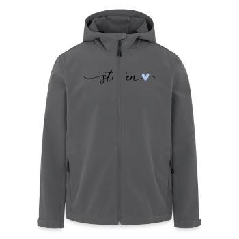 Steffen Name Calligraphy Font - Men’s Recycled Softshell Jacket by Stanley/Stella - anthracite - Front - AI Model Male 185 light (185cm)