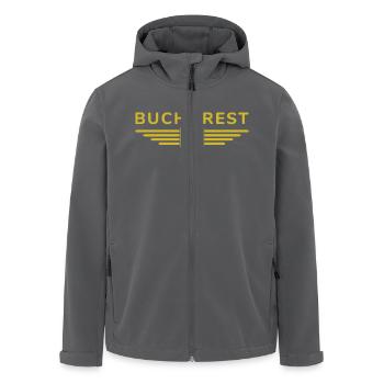Bukarest T Shirt für Rumänien Fans Outfit - Recycelte Männer Softshell-Jacke von Stanley/Stella - Anthrazit - Vorne - AI Model Male 185 light (185cm)