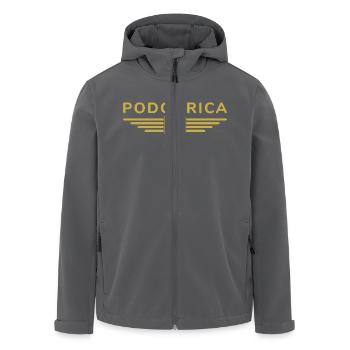 Podgorica Design – Hauptstadt-Moment - Recycelte Männer Softshell-Jacke von Stanley/Stella - Anthrazit - Vorne - AI Model Male 185 light (185cm)