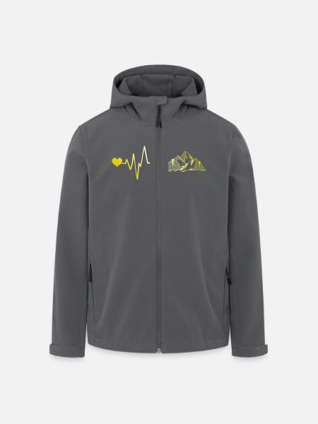 Berge Herzschlag - Recycelte Männer Softshell-Jacke von Stanley/Stella - Anthrazit
