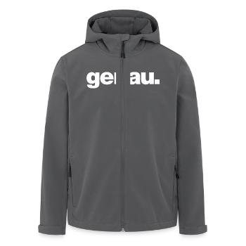 Genau - lustiger Spruch Statement Damen Herren - Recycelte Männer Softshell-Jacke von Stanley/Stella - Anthrazit - Vorne - AI Model Male 185 light (185cm)