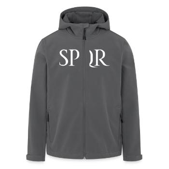 SPQR Schriftzug Vektor Hell - Recycelte Männer Softshell-Jacke von Stanley/Stella - Anthrazit - Vorne - AI Model Male 185 light (185cm)