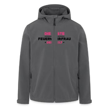Feuerwehrmann Feuerwehrfrau Feuer Feuerwehr - Recycelte Männer Softshell-Jacke von Stanley/Stella - Anthrazit - Vorne - AI Model Male 185 light (185cm)