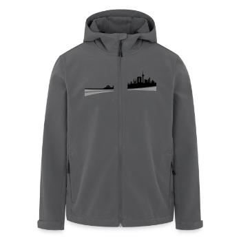 Skyline - Düsseldorf - Recycelte Männer Softshell-Jacke von Stanley/Stella - Anthrazit - Vorne - AI Model Male 185 light (185cm)