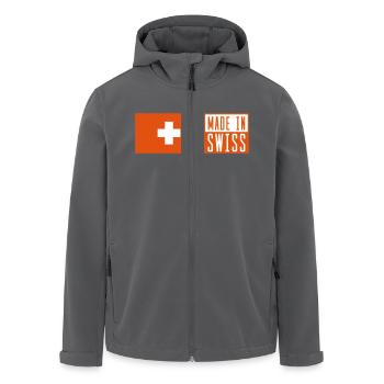 made in swiss - Recycelte Männer Softshell-Jacke von Stanley/Stella - Anthrazit - Vorne - AI Model Male 185 light (185cm)