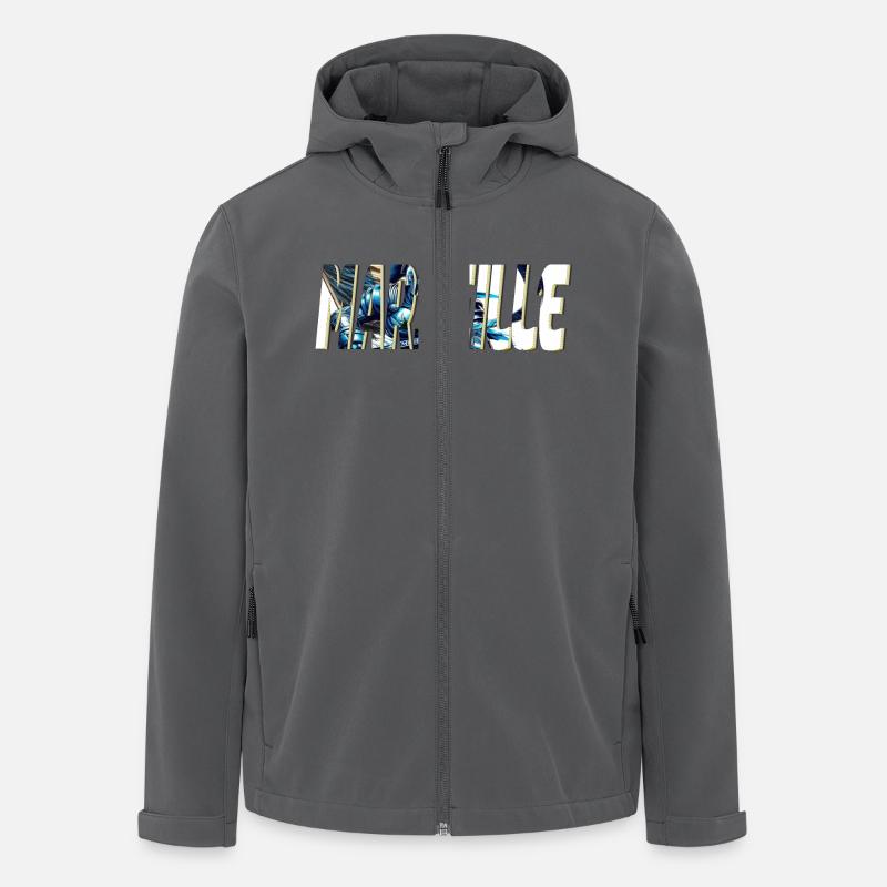 Marseille design stylisé BD - Veste softshell homme en polyester recyclé Stanley/Stella - charbon