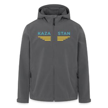 Kasachstan Design – Steppe und Tradition - Recycelte Männer Softshell-Jacke von Stanley/Stella - Anthrazit - Vorne - AI Model Male 185 light (185cm)