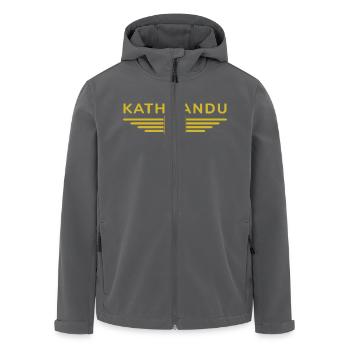 Kathmandu Design – Nepals Herz - Recycelte Männer Softshell-Jacke von Stanley/Stella - Anthrazit - Vorne - AI Model Male 185 light (185cm)