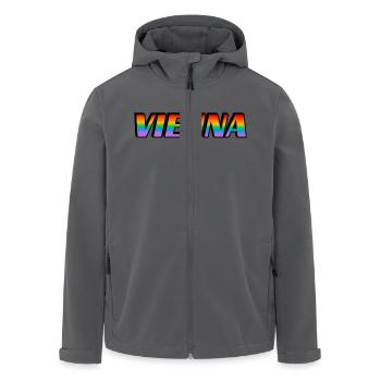 WIEN LGBTQ Pride Monat - Recycelte Männer Softshell-Jacke von Stanley/Stella - Anthrazit - Vorne - AI Model Male 185 light (185cm)