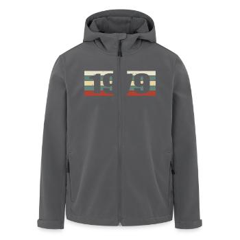 1979 Jahrgang 1979 Geschenk 1979 Geburtstag 1979 - Recycelte Männer Softshell-Jacke von Stanley/Stella - Anthrazit - Vorne - AI Model Male 185 light (185cm)
