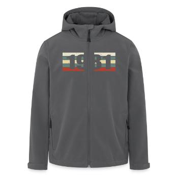 1981 Jahrgang 1981 Geschenk 1981 Geburtstag 1981 - Recycelte Männer Softshell-Jacke von Stanley/Stella - Anthrazit - Vorne - AI Model Male 185 light (185cm)