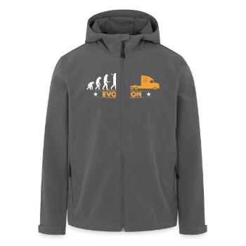 LKW Brummi Trucker - orange/weiss - Recycelte Männer Softshell-Jacke von Stanley/Stella - Anthrazit - Vorne - AI Model Male 185 light (185cm)