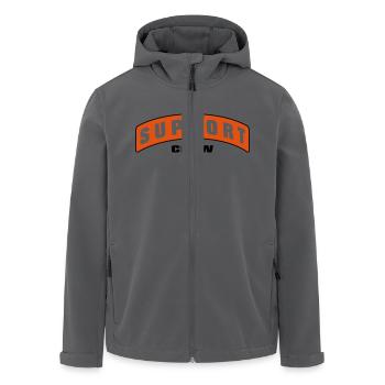 SUPPORT CREW PATCH - Recycelte Männer Softshell-Jacke von Stanley/Stella - Anthrazit - Vorne - AI Model Male 185 light (185cm)