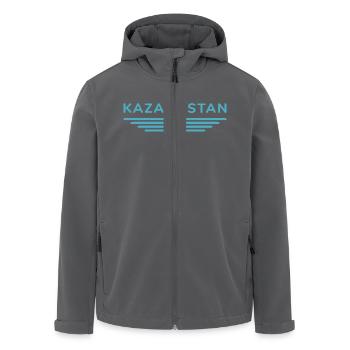 Kasachstan Design – Steppe und Tradition - Recycelte Männer Softshell-Jacke von Stanley/Stella - Anthrazit - Vorne - AI Model Male 185 light (185cm)
