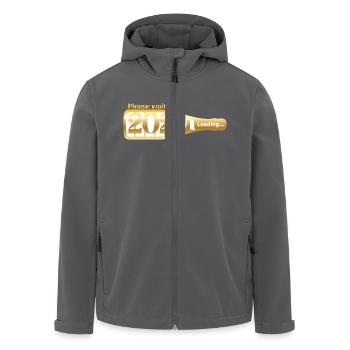 Please Wait 2025 Loading Witziges Silvester Design - Recycelte Männer Softshell-Jacke von Stanley/Stella - Anthrazit - Vorne - AI Model Male 185 light (185cm)