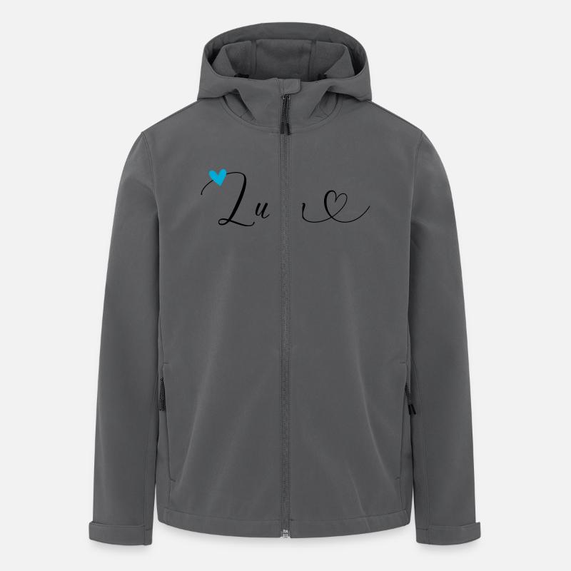 Luan Nom Prénom Calligraphie Coeur - Veste softshell homme en polyester recyclé Stanley/Stella - charbon