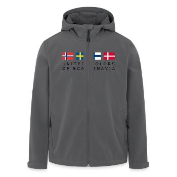 UNITED COLORS OF SCANDINAVIA black-lettered - Recycelte Männer Softshell-Jacke von Stanley/Stella - Anthrazit - Vorne - AI Model Male 185 light (185cm)