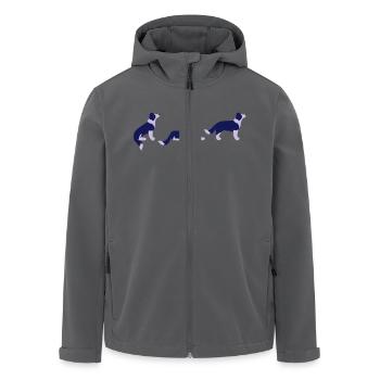 Sitz Platz Steh Border Collie Vektor - Recycelte Männer Softshell-Jacke von Stanley/Stella - Anthrazit - Vorne - AI Model Male 185 light (185cm)
