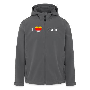 Kärnten Herz Koralpe weiß - Recycelte Männer Softshell-Jacke von Stanley/Stella - Anthrazit - Vorne - AI Model Male 185 light (185cm)