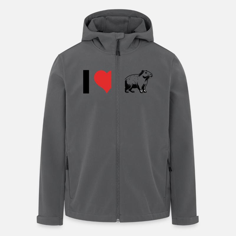 J’adore Capybara - Pet Design - Veste softshell homme en polyester recyclé Stanley/Stella - charbon