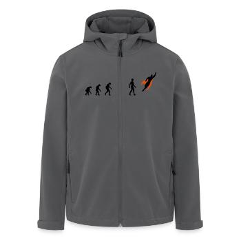 Evolution, super, held, Superhelden, darwin, - Recycelte Männer Softshell-Jacke von Stanley/Stella - Anthrazit - Vorne - AI Model Male 185 light (185cm)