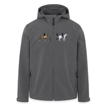 Drei Dressur - Recycelte Männer Softshell-Jacke von Stanley/Stella - Anthrazit - Vorne - AI Model Male 185 light (185cm)