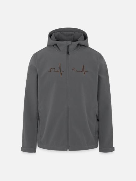 Herzschlag Rostock - Recycelte Männer Softshell-Jacke von Stanley/Stella - Anthrazit