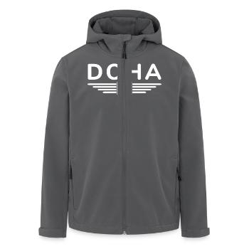 Doha Design – Stilvoll und Einzigartig - Recycelte Männer Softshell-Jacke von Stanley/Stella - Anthrazit - Vorne - AI Model Male 185 light (185cm)