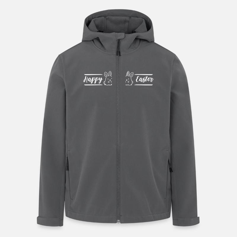 Joyeux lapins de Pâques - Veste softshell homme en polyester recyclé Stanley/Stella - charbon