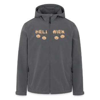 Kürbisgirlande HELLOWIEN - Halloween - Wortspiel - Recycelte Männer Softshell-Jacke von Stanley/Stella - Anthrazit - Vorne - AI Model Male 185 light (185cm)