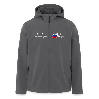 Ich liebe Russland - Herzschlag - Recycelte Männer Softshell-Jacke von Stanley/Stella - Anthrazit - Vorne - AI Model Male 185 light (185cm)