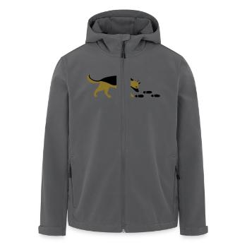 Mantrailer Schäferhund Vektor - Recycelte Männer Softshell-Jacke von Stanley/Stella - Anthrazit - Vorne - AI Model Male 185 light (185cm)