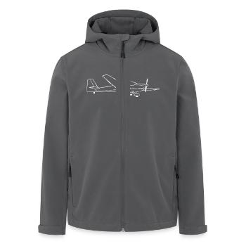 Falke Motorsegler Rotax Geschenk Segelflieger - Recycelte Männer Softshell-Jacke von Stanley/Stella - Anthrazit - Vorne - AI Model Male 185 light (185cm)