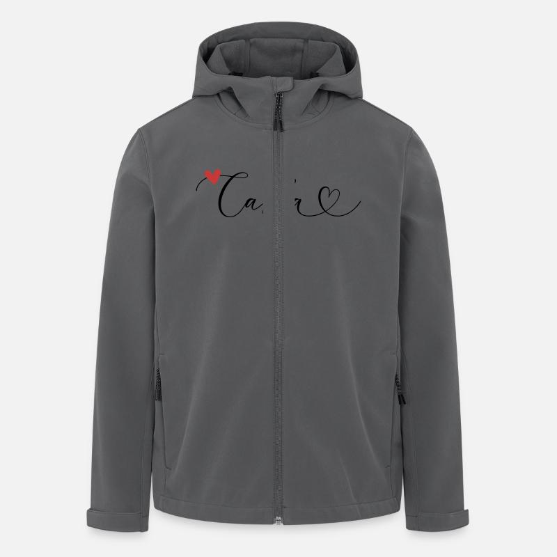 Carla Surname First name Calligraphy Heart - Men’s Recycled Softshell Jacket by Stanley/Stella - anthracite