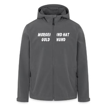 Morgenstund hat Gold im Mund - Recycelte Männer Softshell-Jacke von Stanley/Stella - Anthrazit - Vorne - AI Model Male 185 light (185cm)