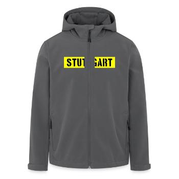 Stuttgart - Baden-Württemberg - Recycelte Männer Softshell-Jacke von Stanley/Stella - Anthrazit - Vorne - AI Model Male 185 light (185cm)