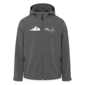 Herzschlag berge fahrrad weiß - Recycelte Männer Softshell-Jacke von Stanley/Stella - Anthrazit - Vorne - AI Model Male 185 light (185cm)