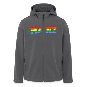 Mainz Regenbogenfahne - Recycelte Männer Softshell-Jacke von Stanley/Stella - Anthrazit - Vorne - AI Model Male 185 light (185cm)
