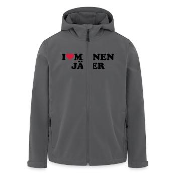 Jäger - Recycelte Männer Softshell-Jacke von Stanley/Stella - Anthrazit - Vorne - AI Model Male 185 light (185cm)