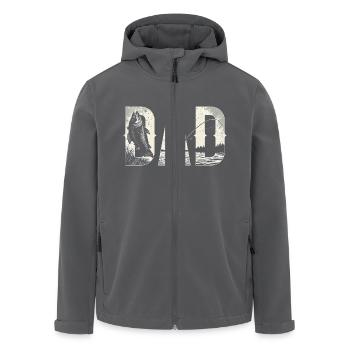 Angeln Papa Geburtstag Klassisch Fett Schriftart Fisch Papa - Recycelte Männer Softshell-Jacke von Stanley/Stella - Anthrazit - Vorne - AI Model Male 185 light (185cm)