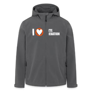 Letzte Generation - Design 3 - Recycelte Männer Softshell-Jacke von Stanley/Stella - Anthrazit - Vorne - AI Model Male 185 light (185cm)