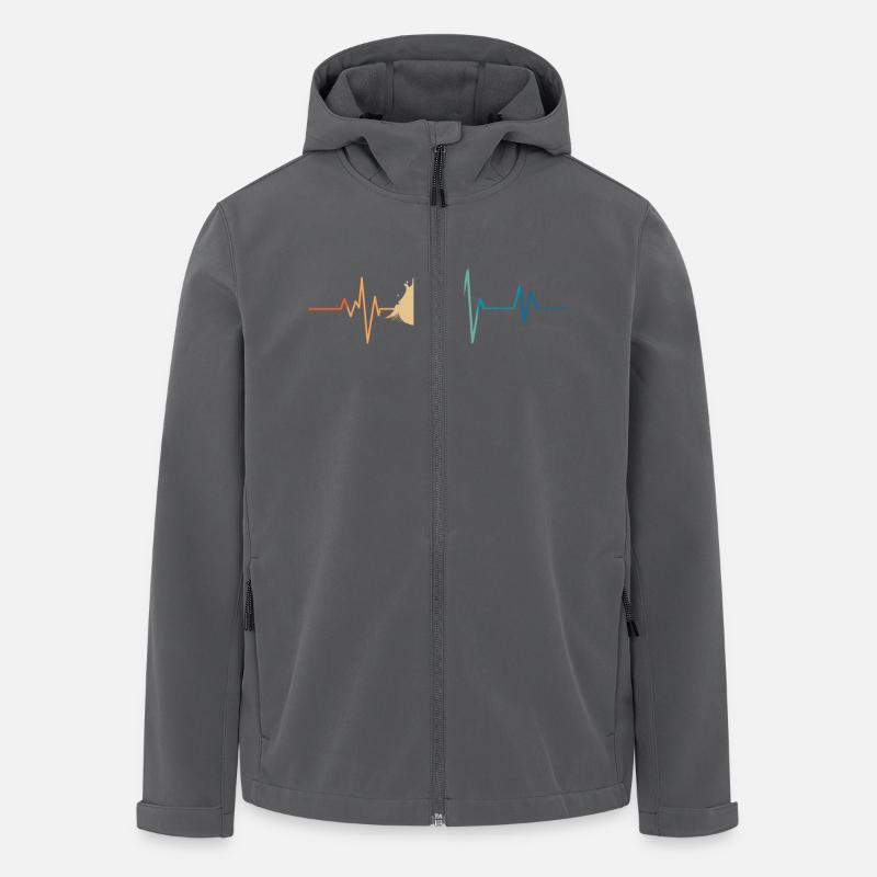 Retro Wave Surfer Herzschlag - Recycelte Männer Softshell-Jacke von Stanley/Stella - Anthrazit