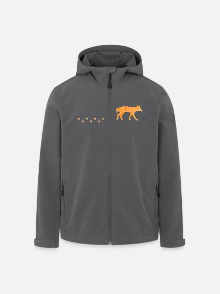 Polygonal Fox with Footprints - Recycelte Männer Softshell-Jacke von Stanley/Stella - Anthrazit