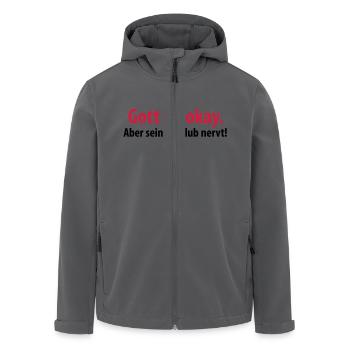 gott ist okay aber sein fanclub nervt kirche jesus - Recycelte Männer Softshell-Jacke von Stanley/Stella - Anthrazit - Vorne - AI Model Male 185 light (185cm)